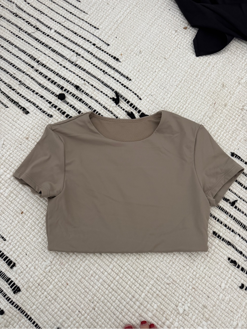 CSB X Isabelle Mathers Form Crop Tee in Almond